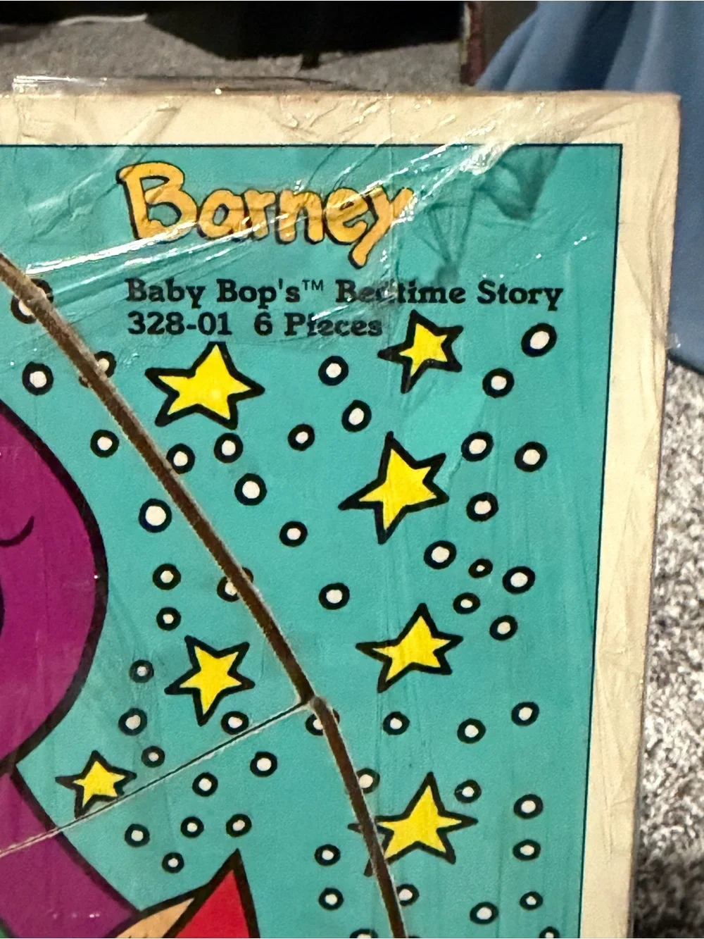 Playskool Barney & Baby Bop Wooden Puzzle - Purple & Green
